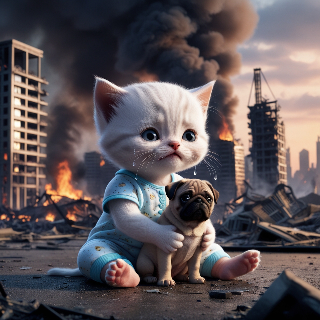 Video thumbnail for Kitten And His Puppy is in disaster