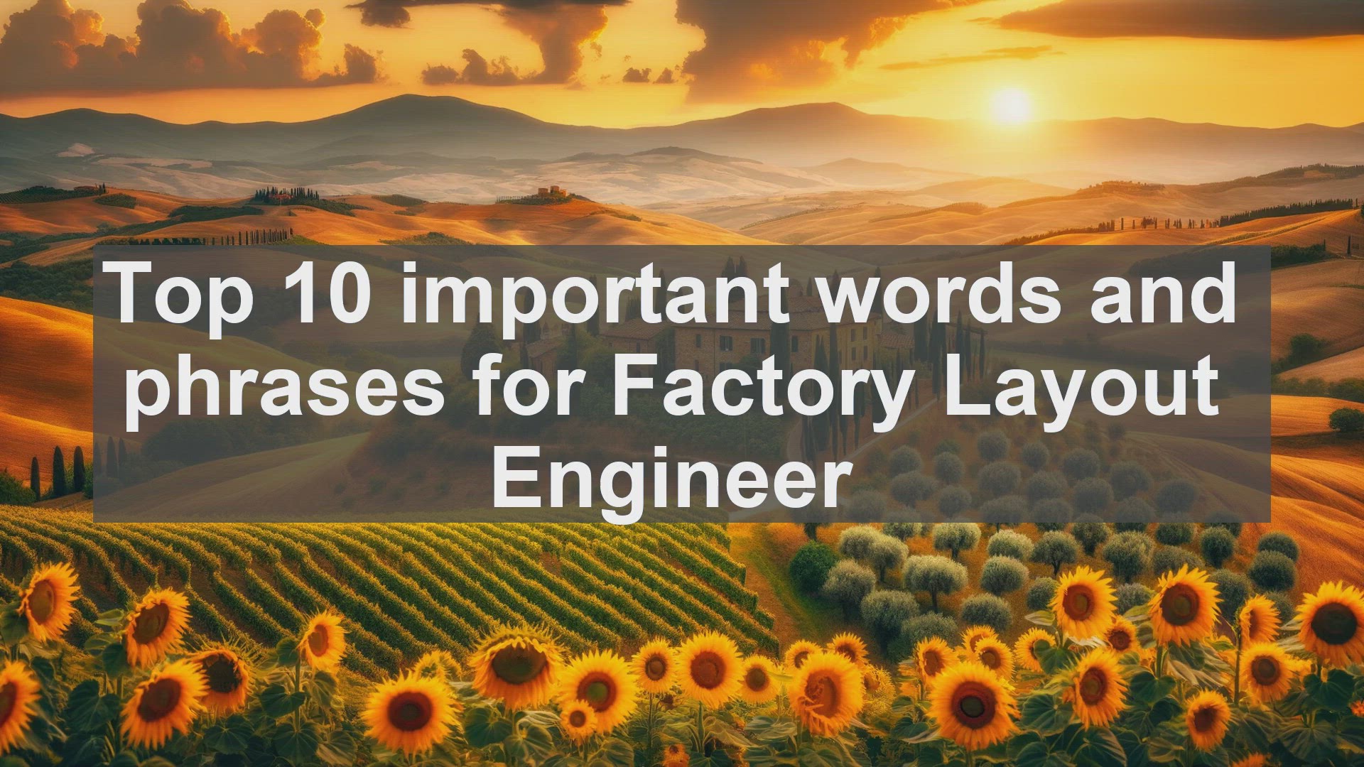 'Video thumbnail for Top 10 important words and phrases for Factory Layout Engineer'