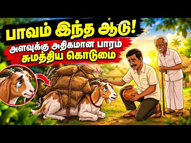 Video thumbnail for பாவம் இந்த ஆடு! அளவுக்கு அதிகமான பாரம் சுமத்திய கொடுமை | பேராசை பெரு நஷ்டம் | Kids Stories in Tamil