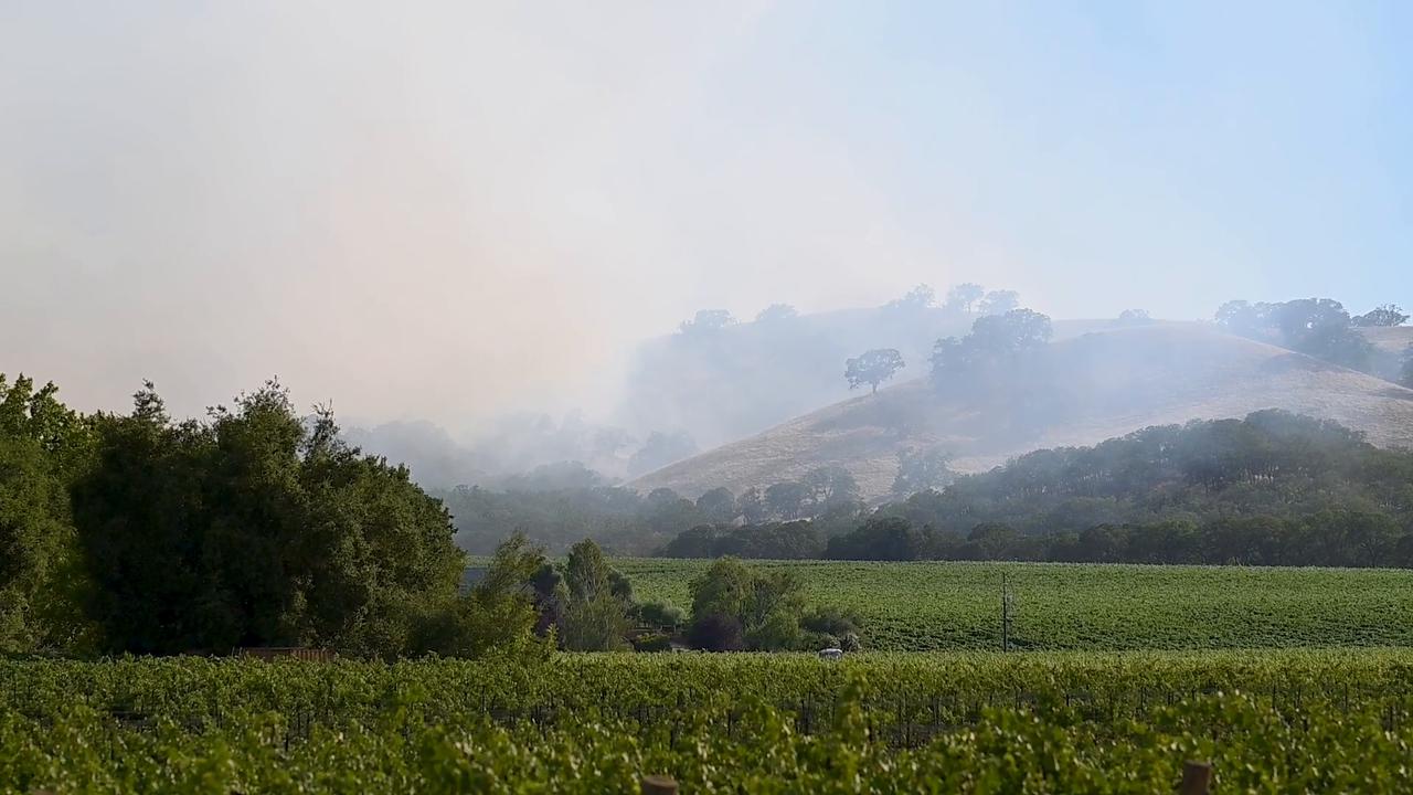 Video thumbnail for US: Evacuations ordered near Pleasanton during wildfire in Sunol, California.