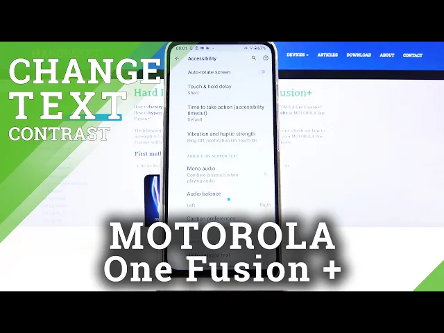 Video thumbnail for How to Set Up Contrast Text in MOTOROLA One Fusion+ - Display Settings