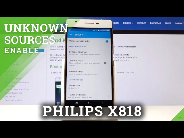Video thumbnail for How to Activate Unknown Sources in PHILIPS X818 - Allow App Installation