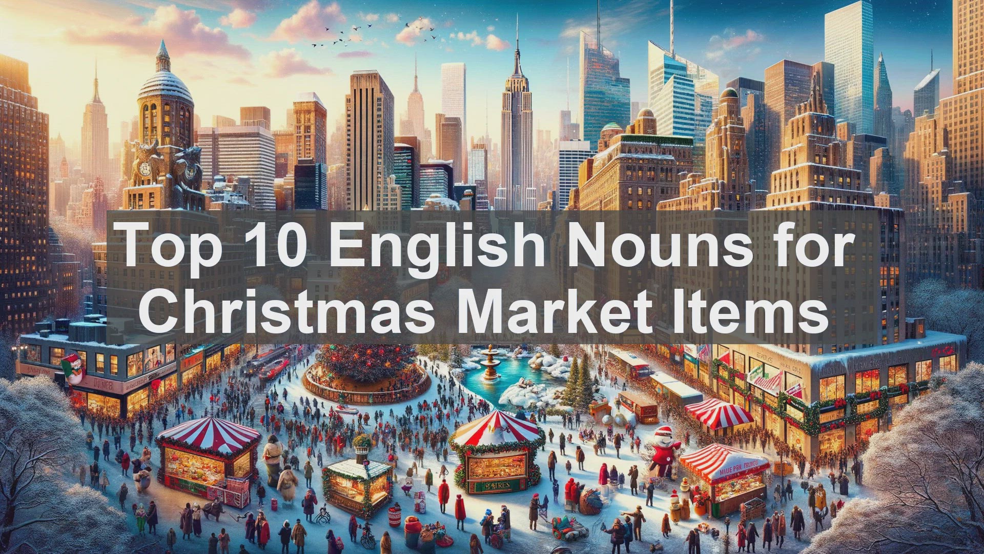 'Video thumbnail for Top 10 English Nouns for Christmas Market Items'