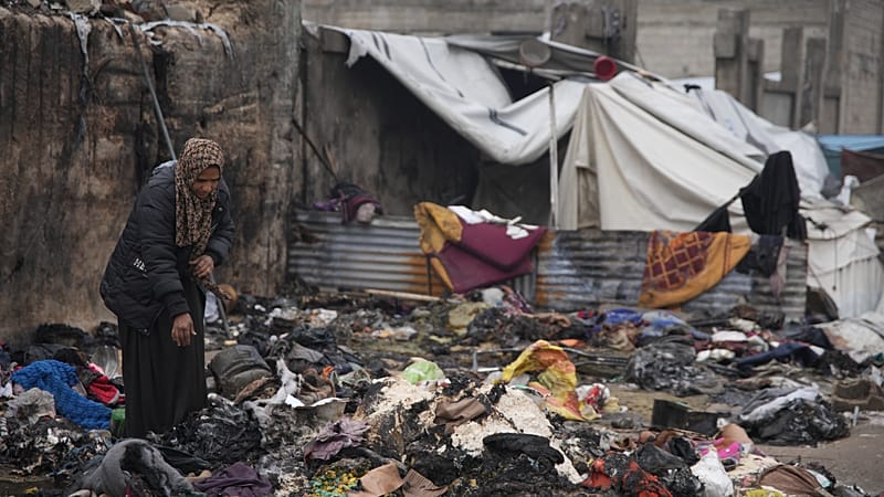 Video thumbnail for A displaced grandmother and her grandson burn to death in Gaza tent fire