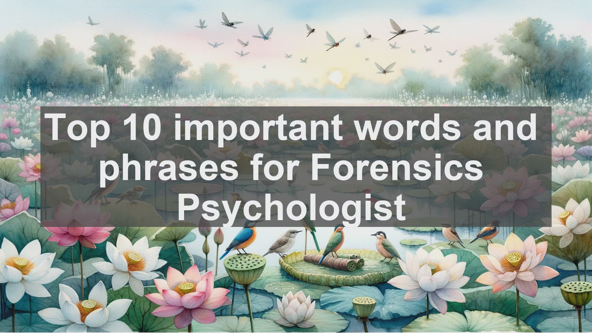 'Video thumbnail for Top 10 important words and phrases for Forensics Psychologist'