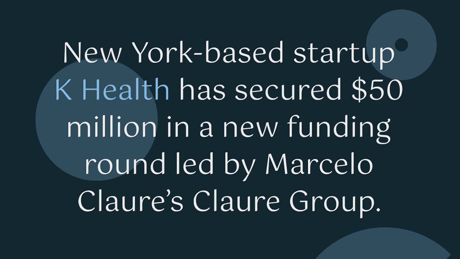 'Video thumbnail for AI Healthcare Startup ‘K Health’  Secures $50 Million Funding'