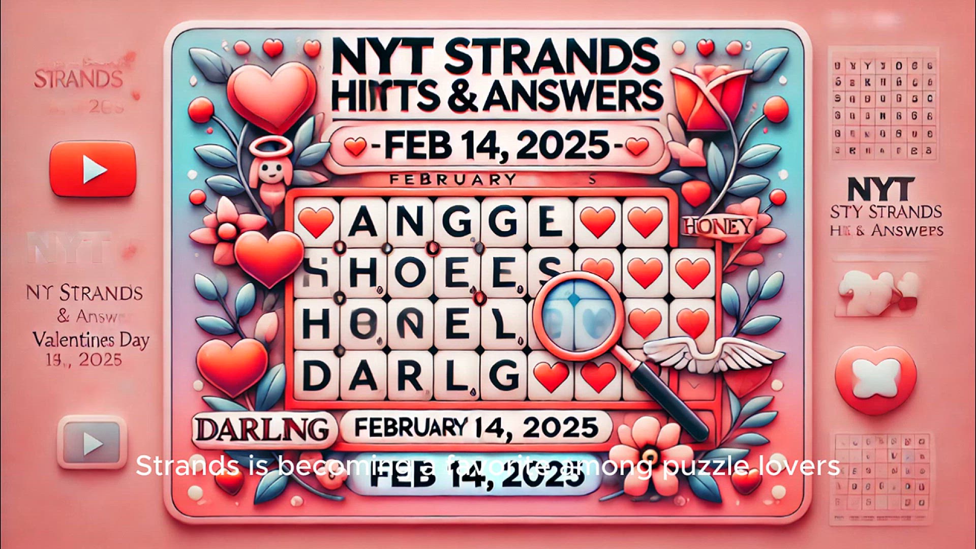 Video thumbnail for NYT Strands Hints & Answers - February 14, 2025  Today’s Spangram & Word List