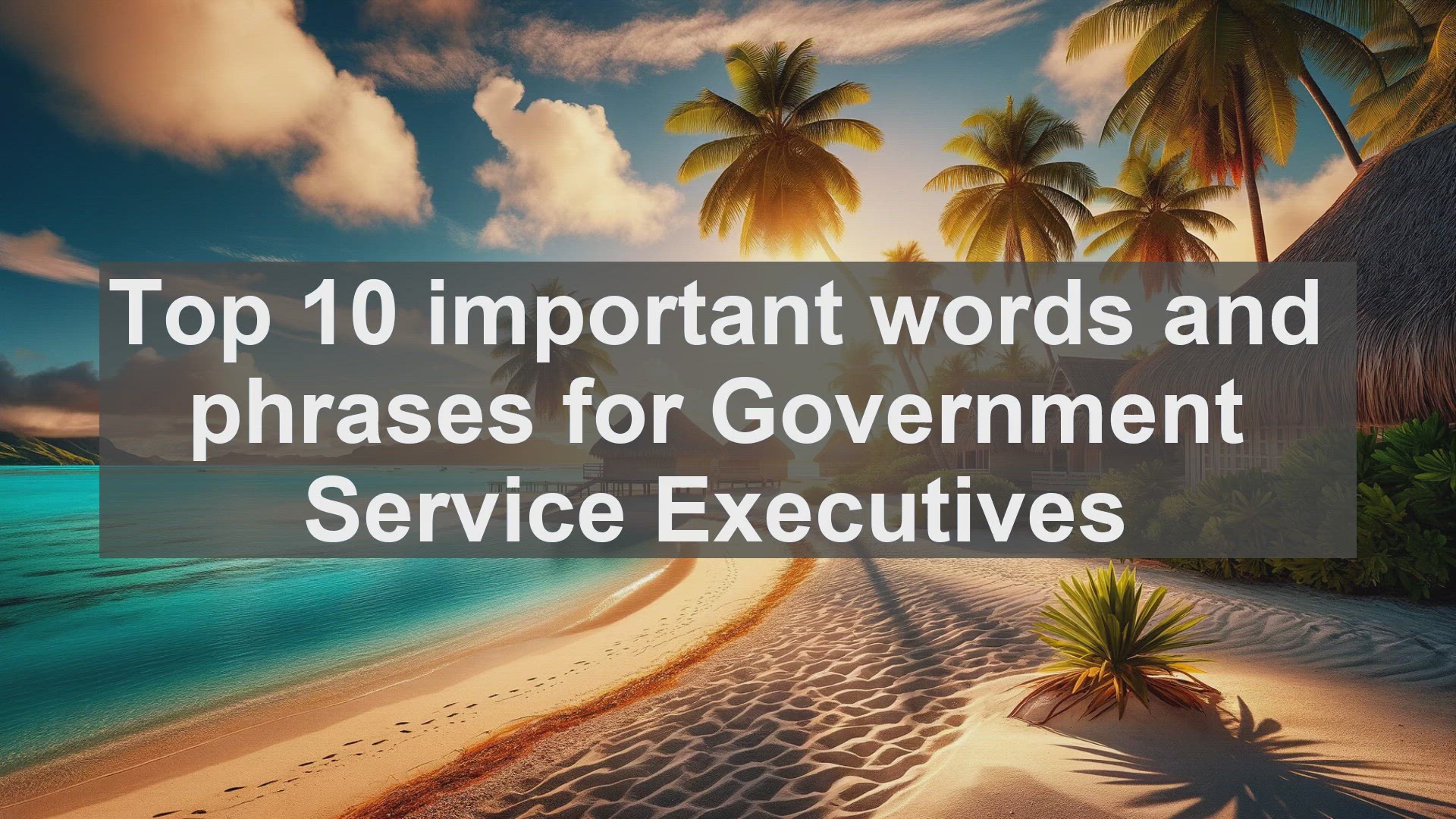 'Video thumbnail for Top 10 important words and phrases for Government Service Executives'