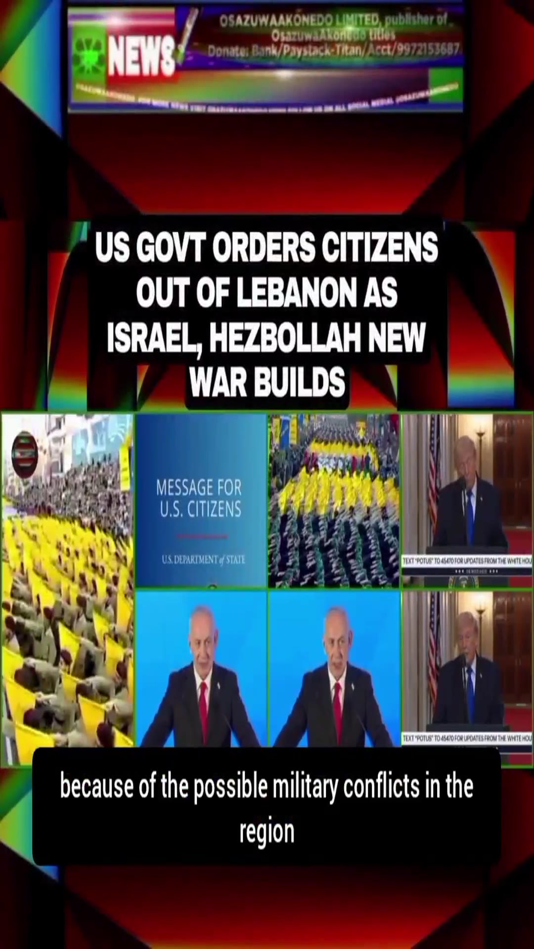 US Govt Orders Citizens Out of Lebanon As Israel, Hezbollah New War Builds