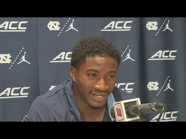 Video thumbnail for UNC running back Benjamin Hall and linebacker Derek McDonald postgame press conference