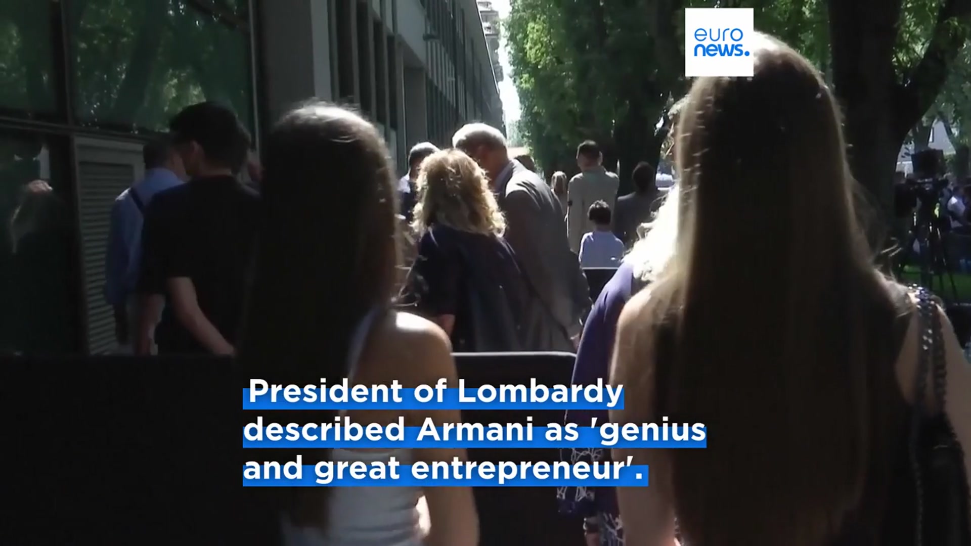 'Video thumbnail for Thousands pay their last respects to Giorgio Armani, private funeral on Monday'
