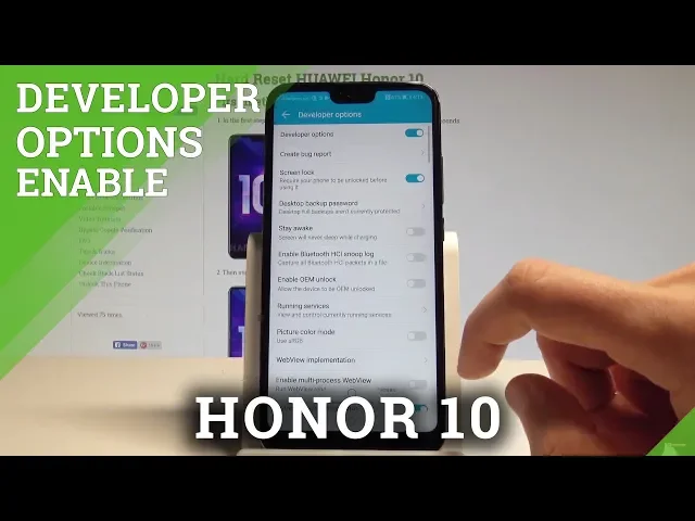 Video thumbnail for How to Enable Developer Options on Honor 10 - OEM Unlock / USB Debugging |HardReset.Info