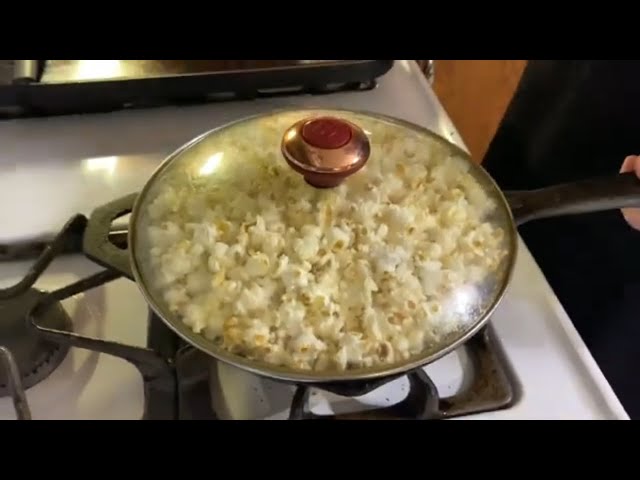 Video thumbnail for Popcorn Cooked In BACON GREASE And Cast Iron!!