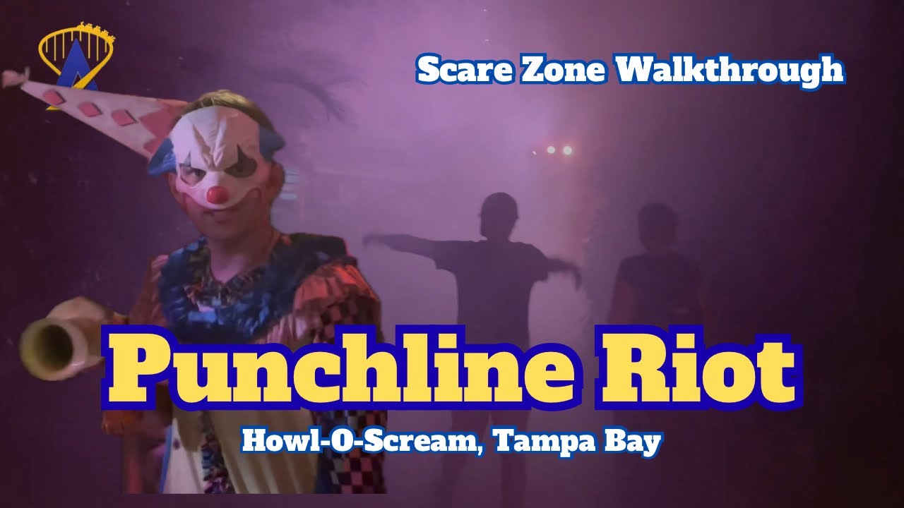 Video thumbnail for The Punchline Riot Scare Zone | Howl-O-Scream Tampa Bay