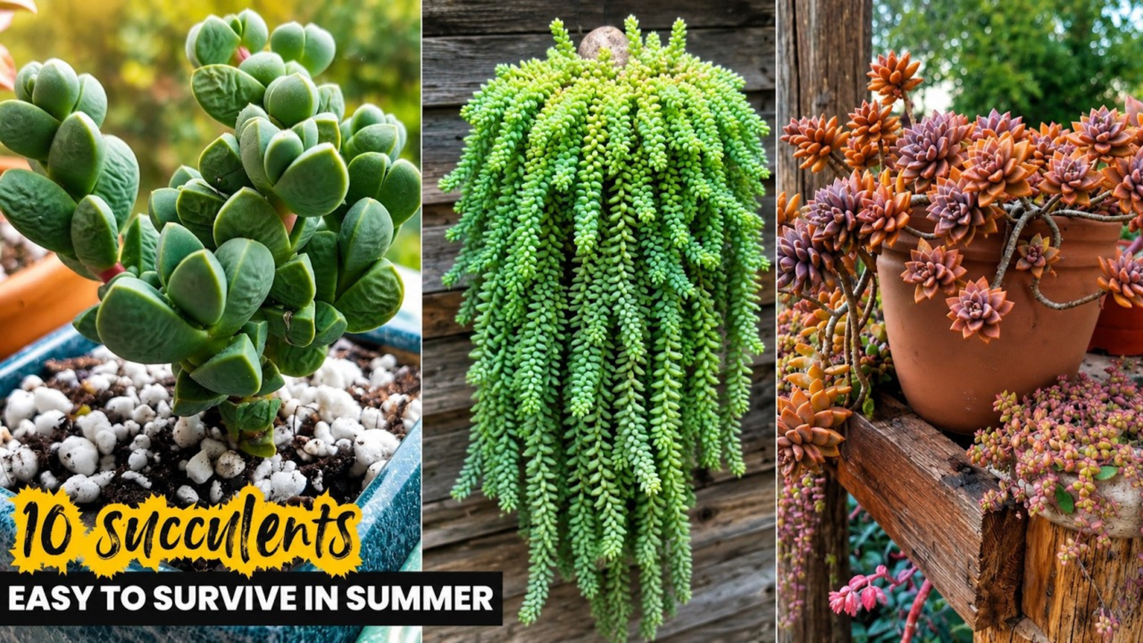 Video thumbnail for 10 Succulents easy to survive in this hot Summer
