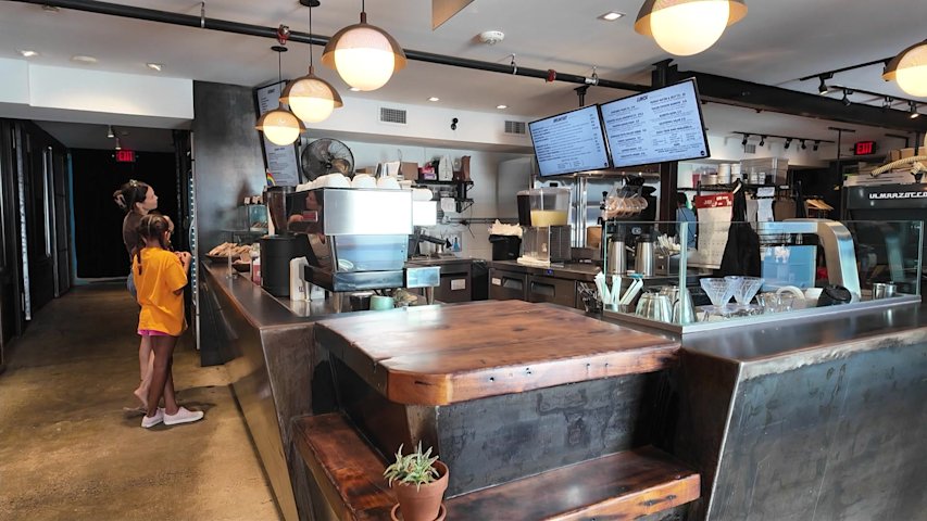 Video thumbnail for Southdown Coffee reopens in Glen Cove following fire last week