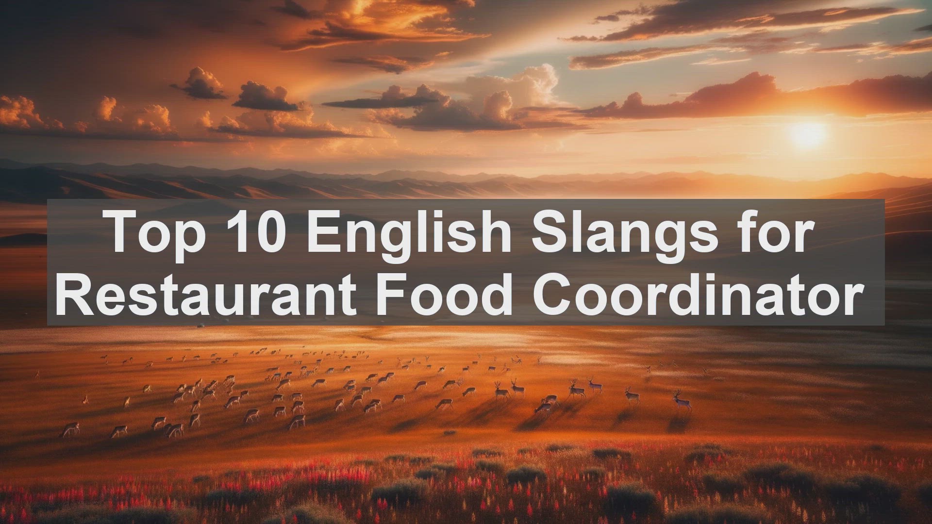 'Video thumbnail for Top 10 English Slangs for Restaurant Food Coordinator'