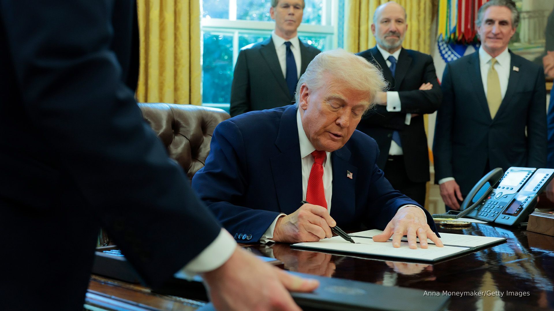 Video thumbnail for Trump signs executive order targeting state climate laws