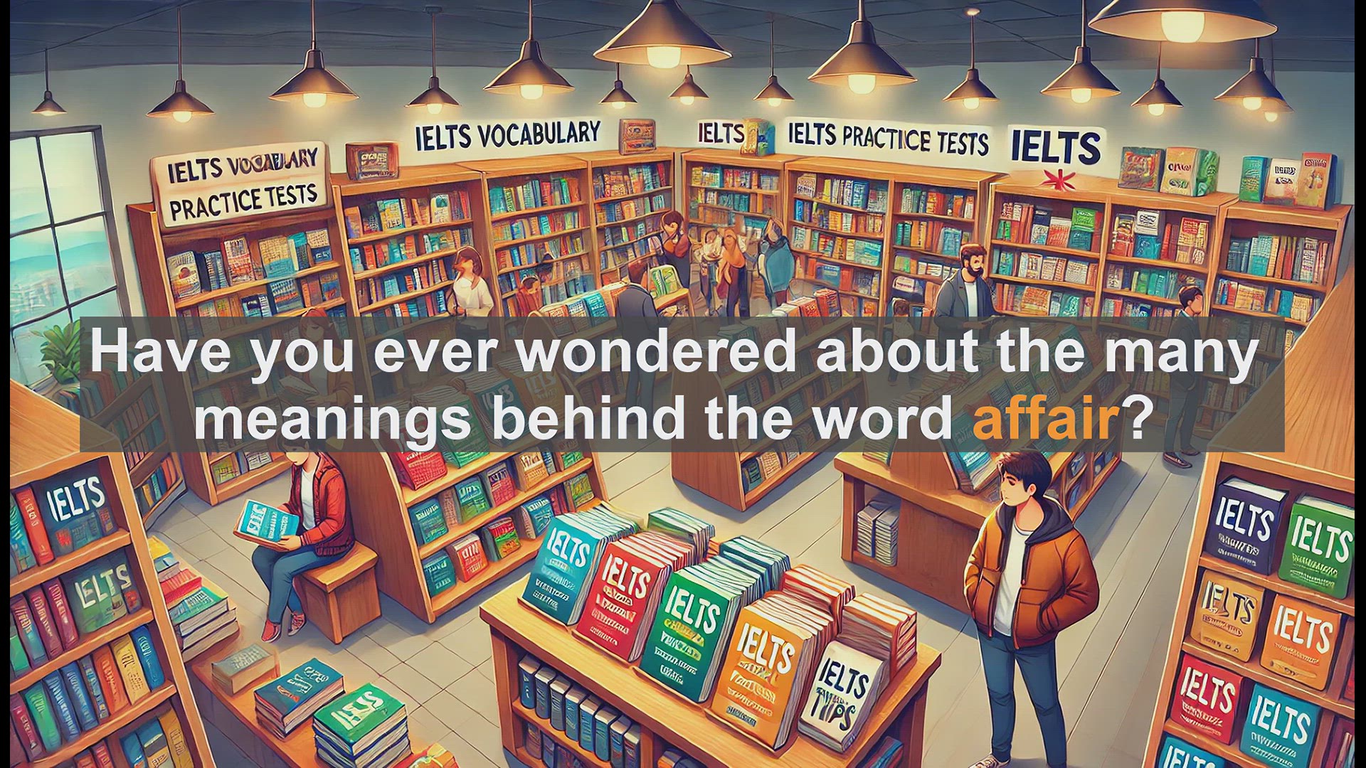 'Video thumbnail for 2500 Must Know IELTS 6.5 Vocabulary - Understanding 'Affair': Meanings and Usage in English'