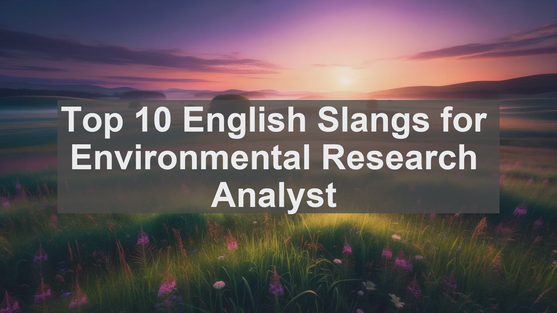 'Video thumbnail for Top 10 English Slangs for Environmental Research Analyst'