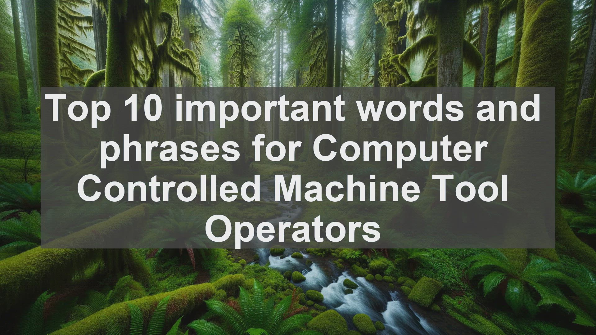 'Video thumbnail for Top 10 important words and phrases for Computer Controlled Machine Tool Operators'