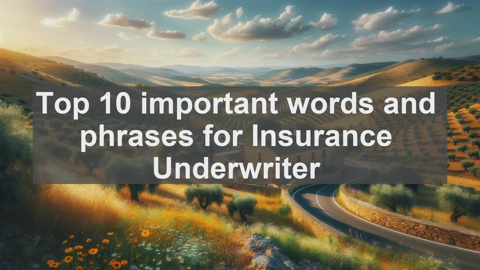 'Video thumbnail for Top 10 important words and phrases for Insurance Underwriter'