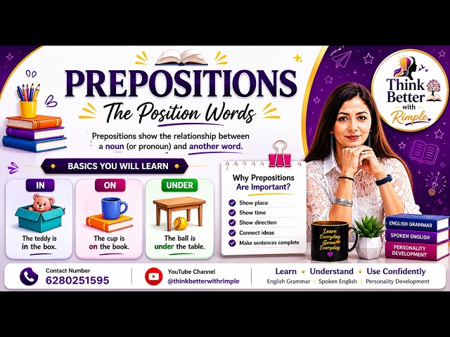 Video thumbnail for PREPOSITIONS | Parts of Speech Made Easy
