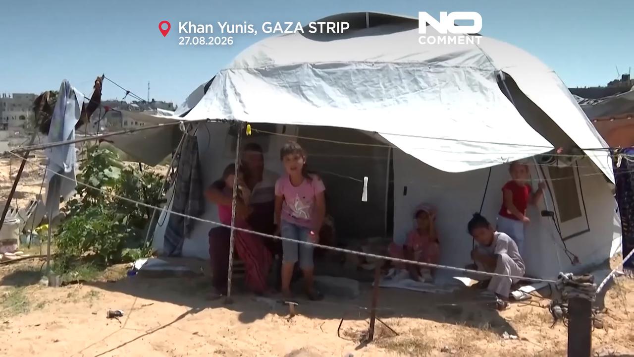 Video thumbnail for Israeli strikes hit Gaza shelters, killing four amid deteriorating camp conditions