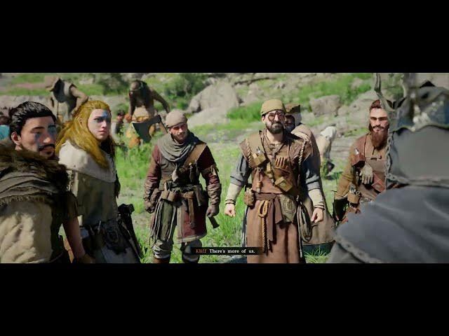 Video thumbnail for Crimson Desert - A Rumor at The Goldleaf Trading Post: Conrad, Wynstan, Alec & Ben Reunited Cutscene