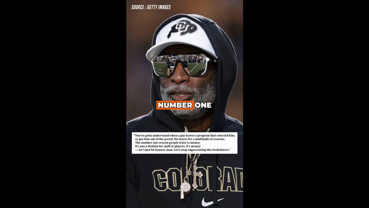 Video thumbnail for Deion Sanders Says Transfer Portal Is All About Money — “Let’s Be Honest”