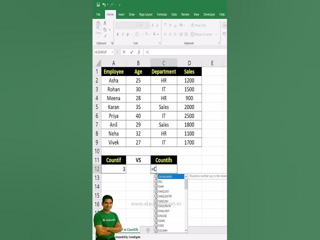 Video thumbnail for Confused Between COUNTIF and COUNTIFS? Let’s Clear It Up! #excel #excelforbeginners