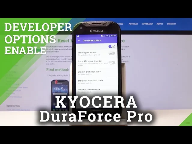 Video thumbnail for How to Enable Developer Options in KYOCERA DuraForce Pro - Manufacturers Settings