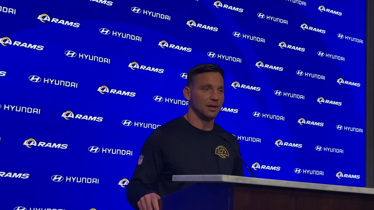 Video thumbnail for Los Angeles Rams DC Chris Shula on Falcons Weapons of Cousins, Robinson and Pitts