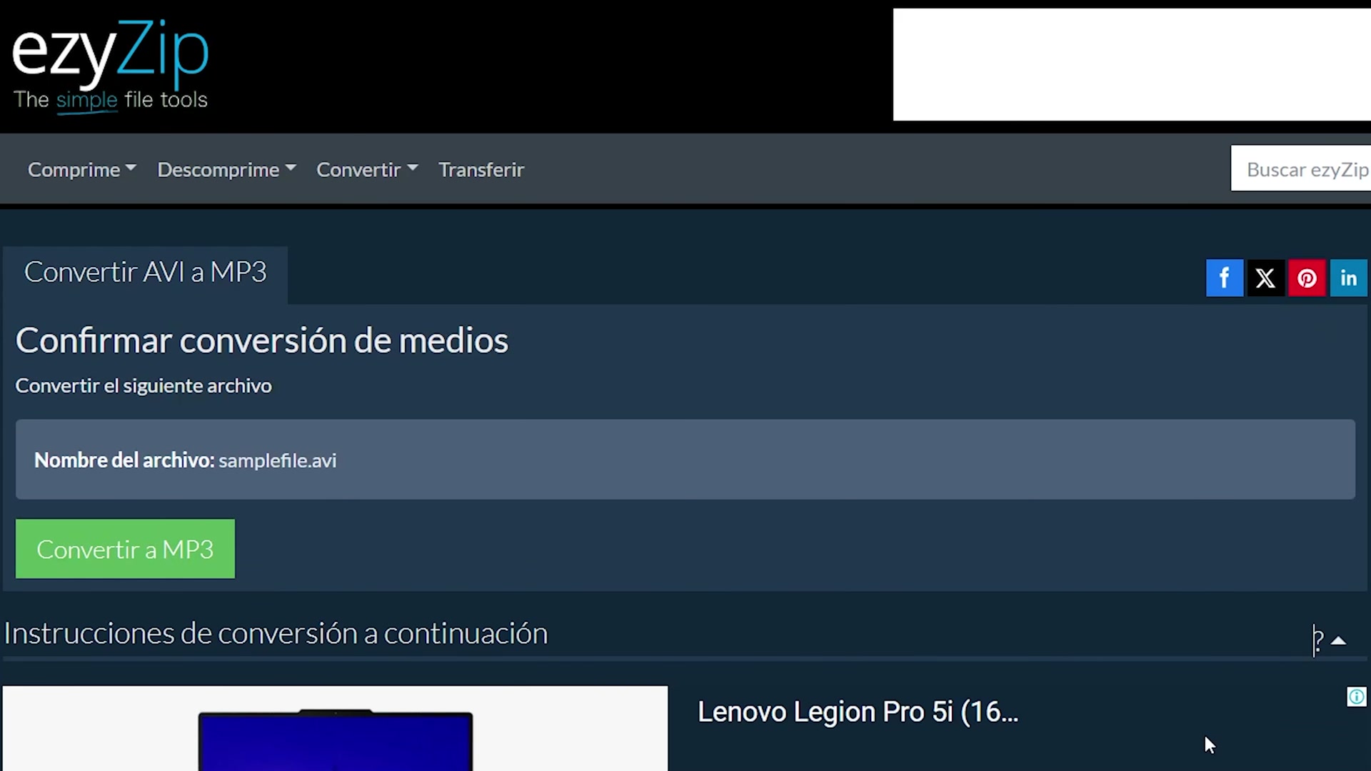 Video thumbnail for 🎬 Cómo Convertir AVI a MP3 en Línea Gratis | Sin Necesidad de Instalar Software