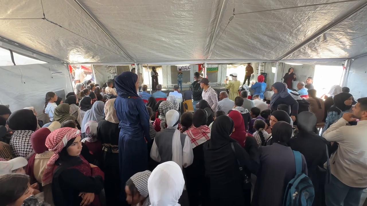 Video thumbnail for Displaced Palestinians commemorate Nakba with cultural events in Khan Younis.