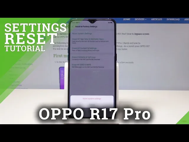 Video thumbnail for How to Reset System Settings in OPPO R17 Pro - Restore System Configuration