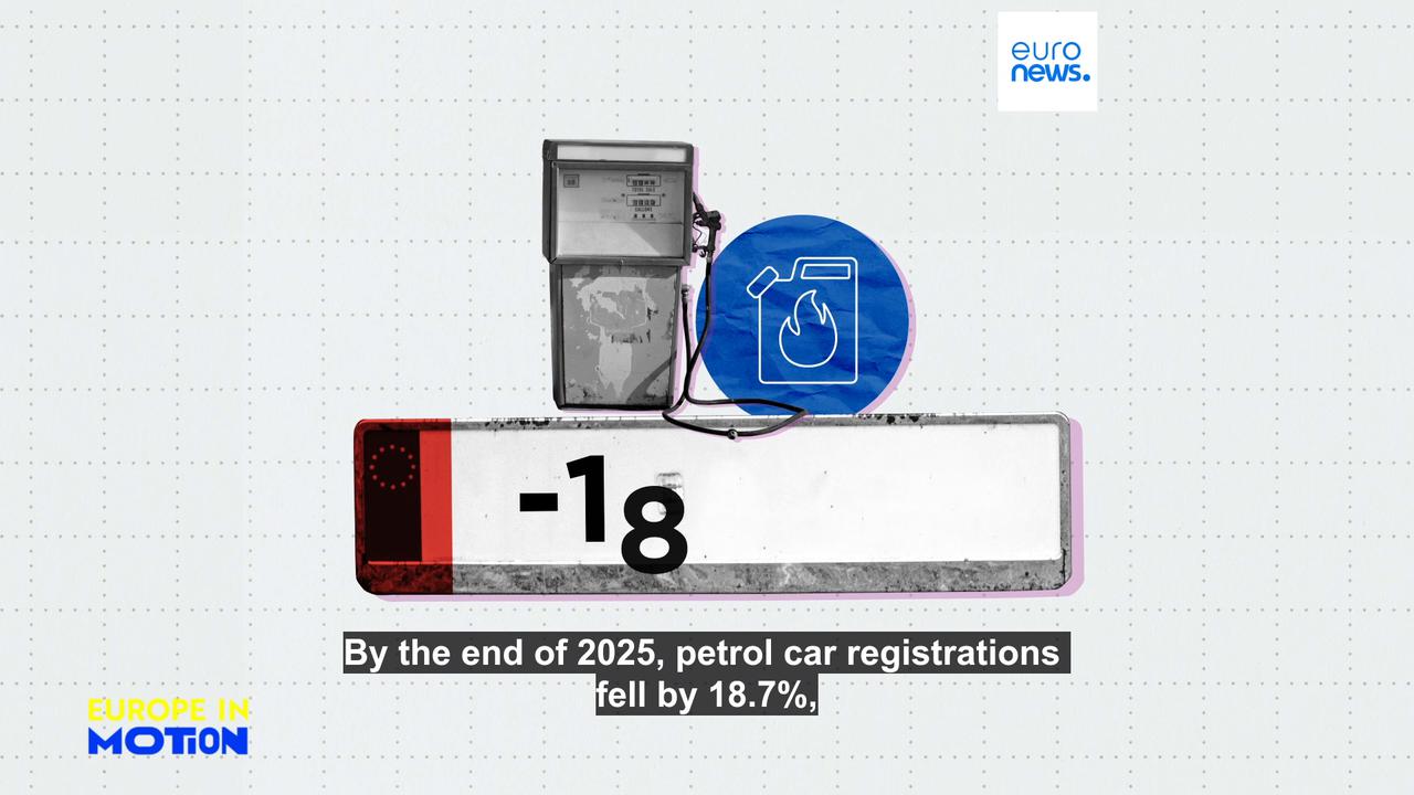 Video thumbnail for Petrol or electric? EVs are becoming more popular than fuel-powered cars in Europe