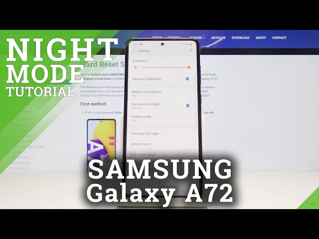 Video thumbnail for How to Activate Eye Comfort Mode on SAMSUNG Galaxy A72 – Display Options