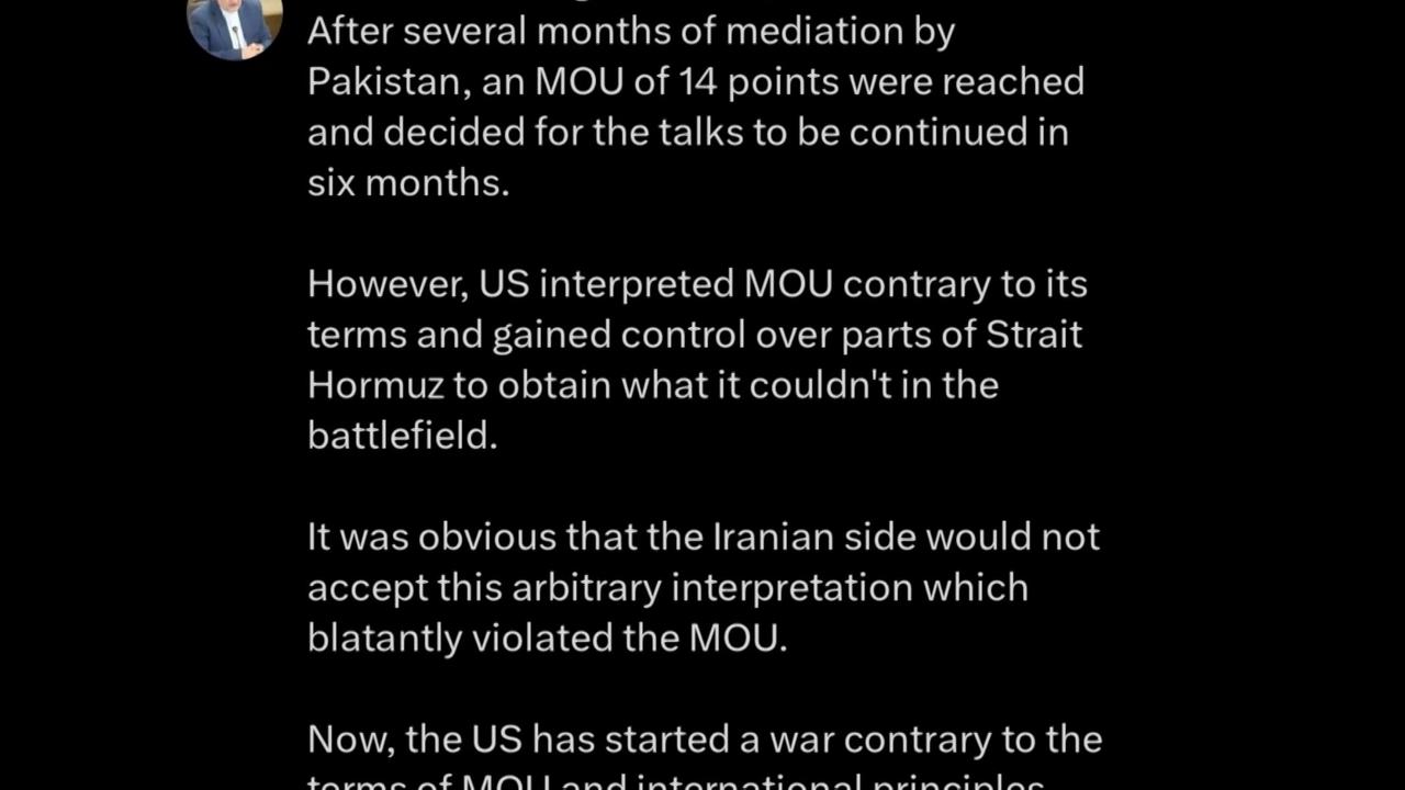 Video thumbnail for Pakistan: Iranian envoy accuses U.S. of violating Pakistan-mediated MOU, urges global condemnation.