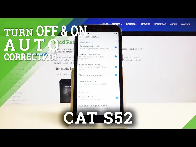 Video thumbnail for How to Enter Text Correction Options in CAT S52 – Autocorrection