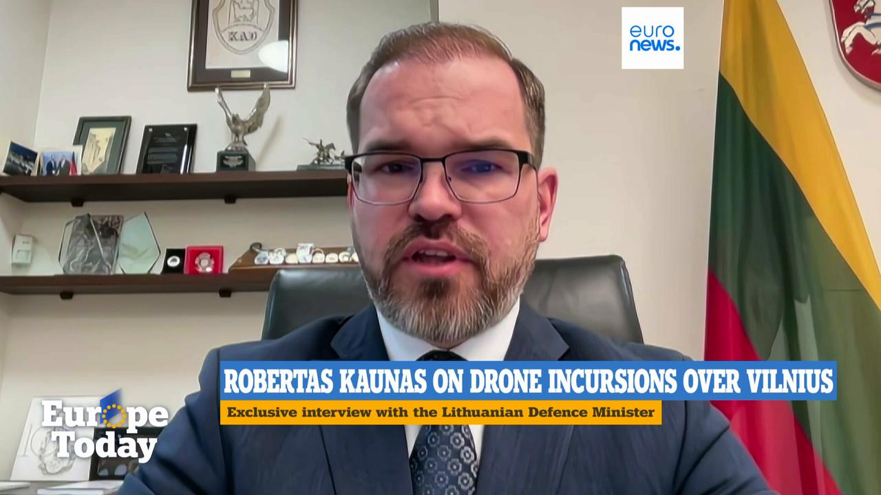 Video thumbnail for Baltics must adapt to drone incursions because more will come, Lithuanian defence minister warns