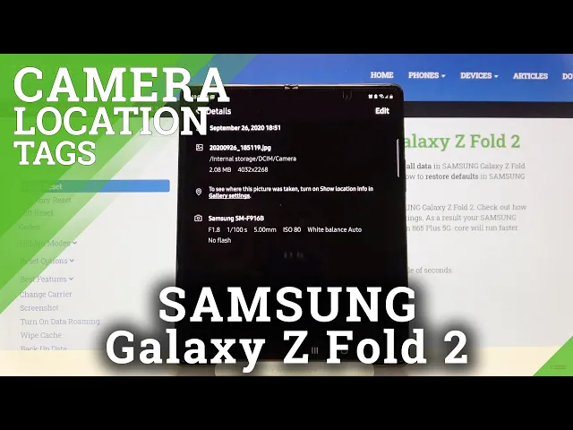 Video thumbnail for Camera Settings & Photos Location Tags - SAMSUNG Galaxy Z Fold 2