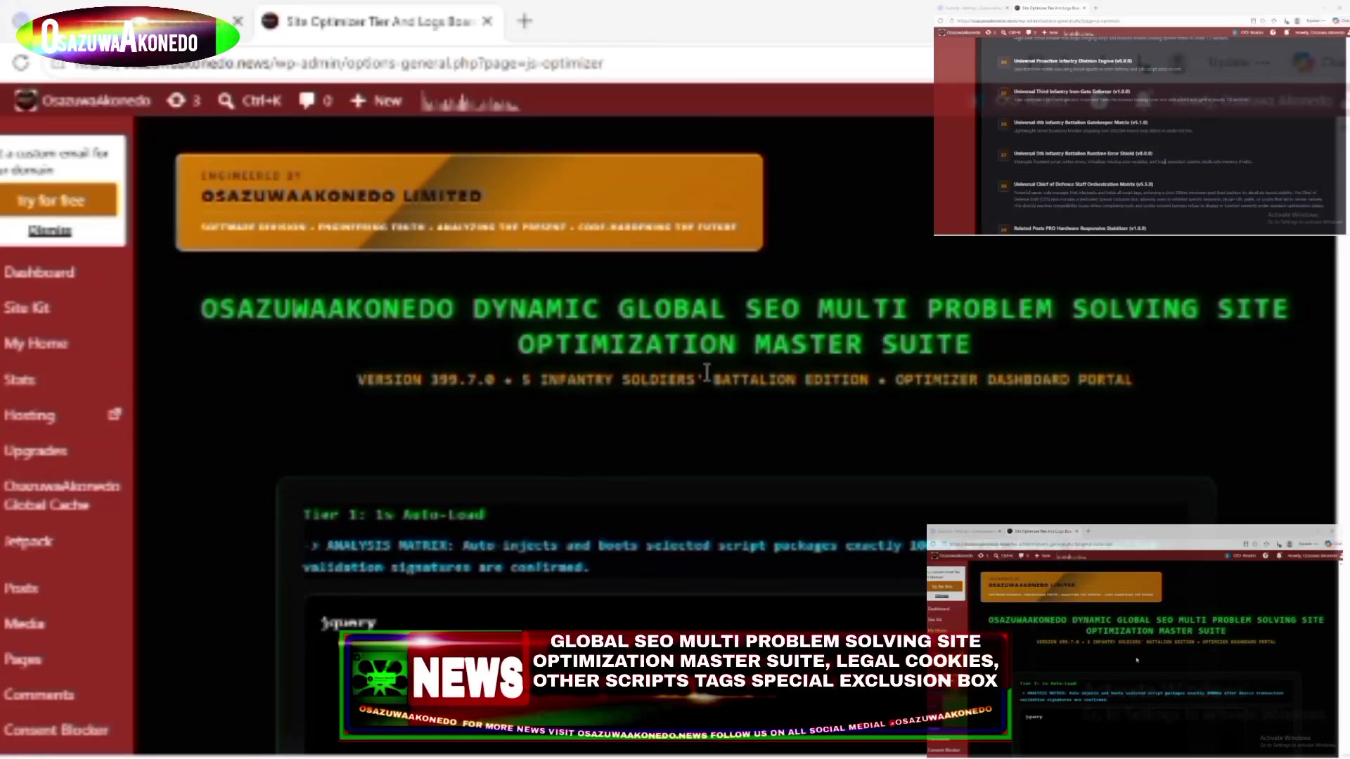 Video thumbnail for Global SEO Multi Problem Solving Site Optimization Master Suite, Legal Cookies, Other Scripts Tags Special Exclusion Box