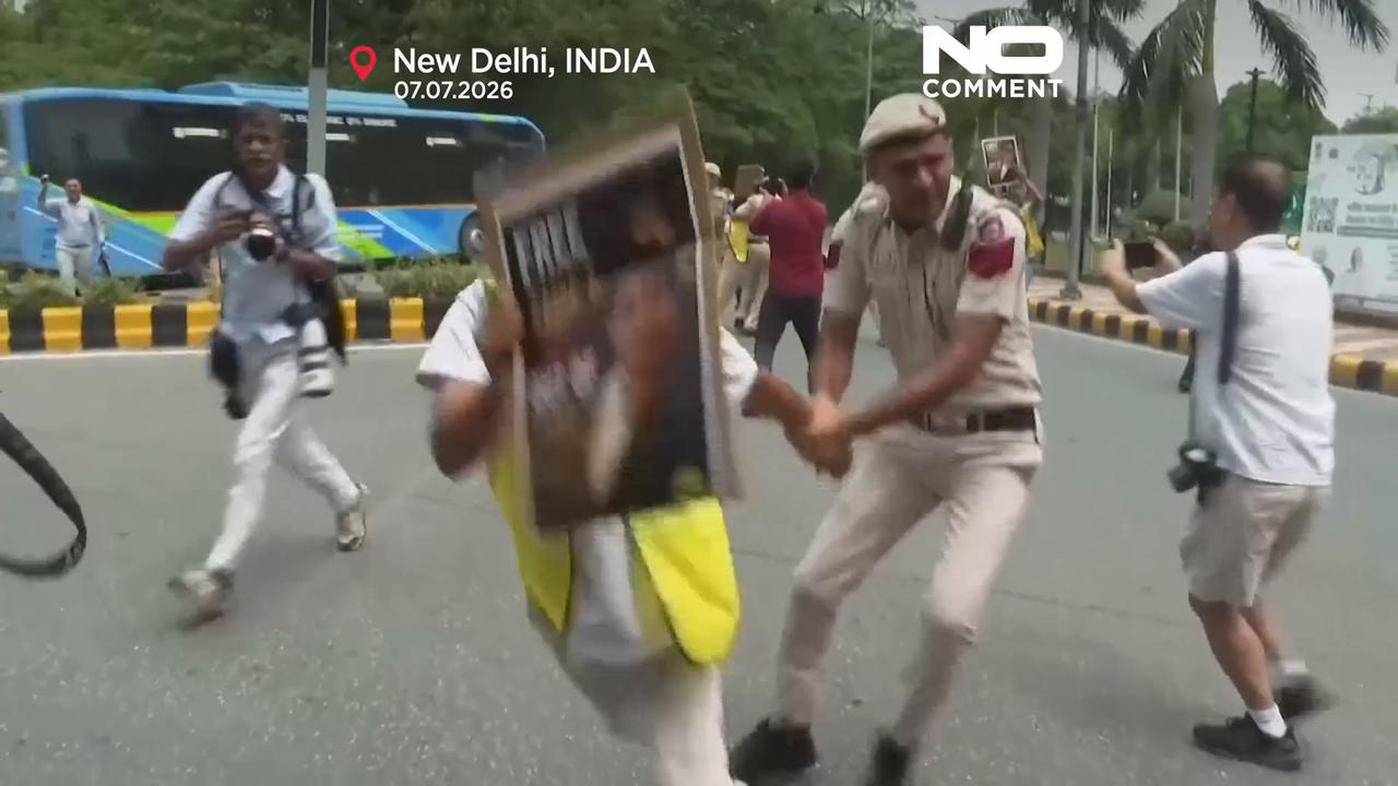 Video thumbnail for Tibetan activists detained outside Chinese Embassy in New Delhi