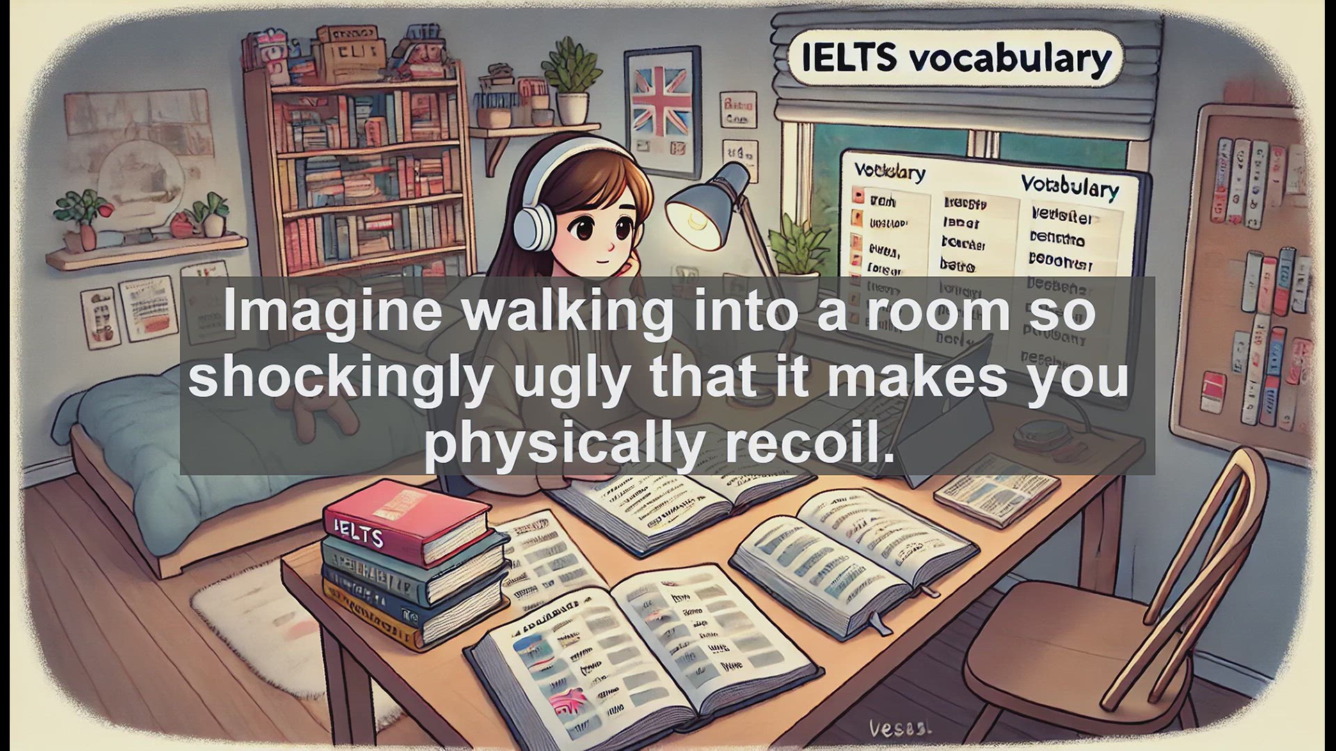 'Video thumbnail for 5000 Must Know IELTS 8.0 Vocabulary - Understanding 'Hideous': A Powerful Adjective for IELTS Success'