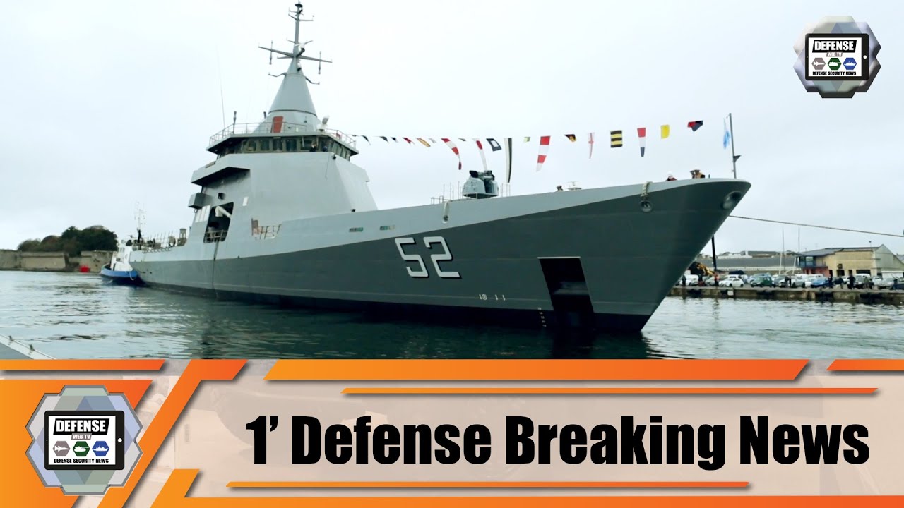 Video thumbnail for French company Piriou launches OPV Offshore Patrol Vessel ARA Piedrabuena for Argentinian Navy