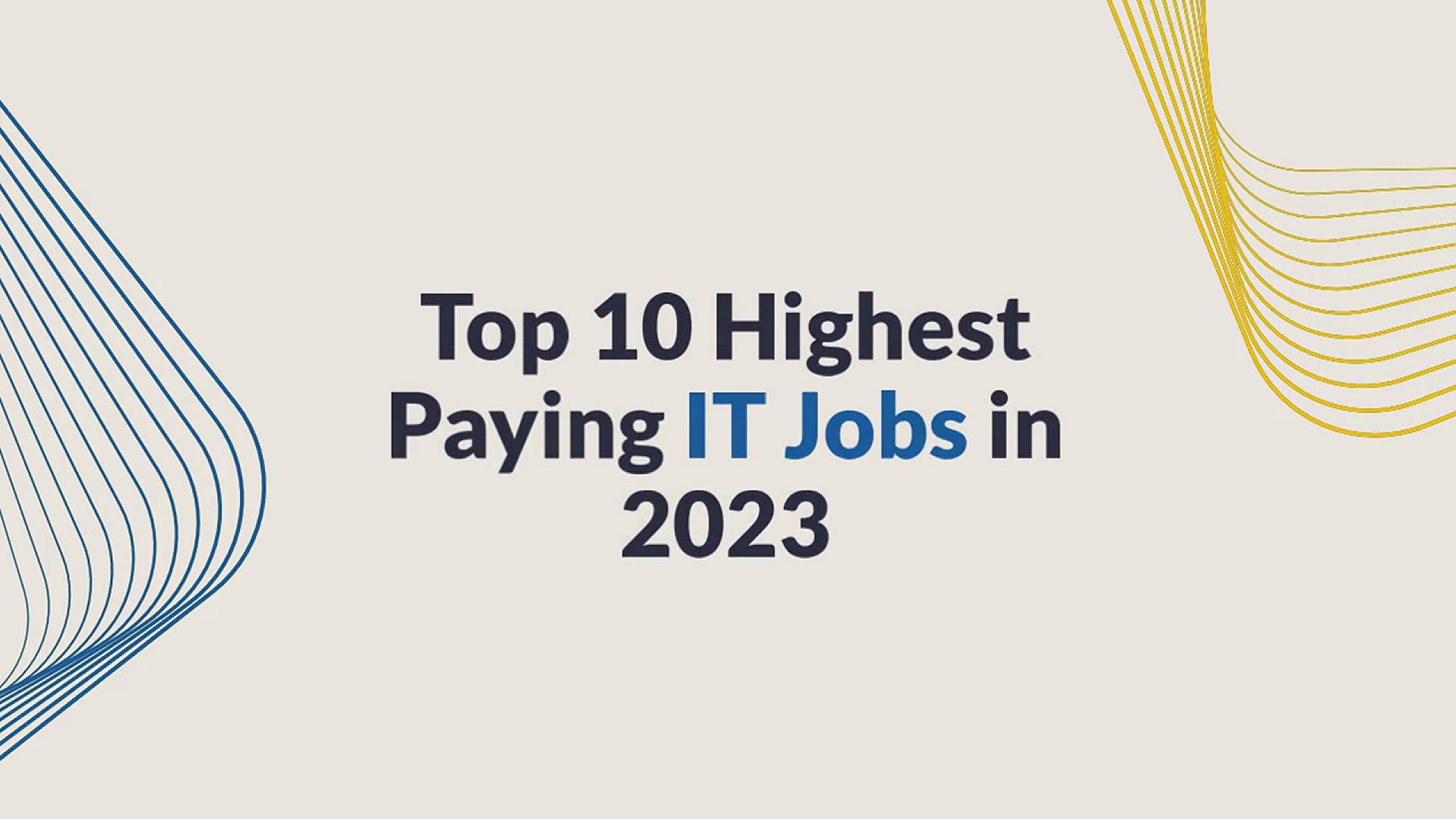 'Video thumbnail for Top 10 Highest Paying IT Jobs in 2023'