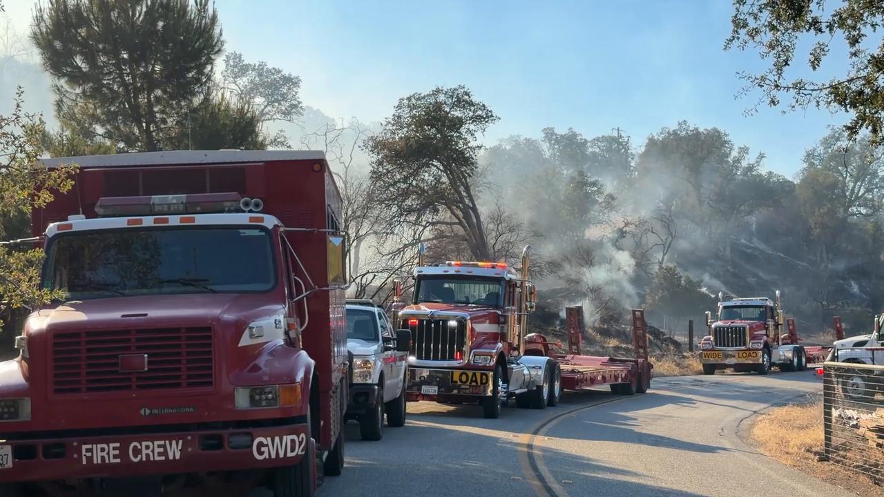 Video thumbnail for US: Wildfire burns in California as crews respond.