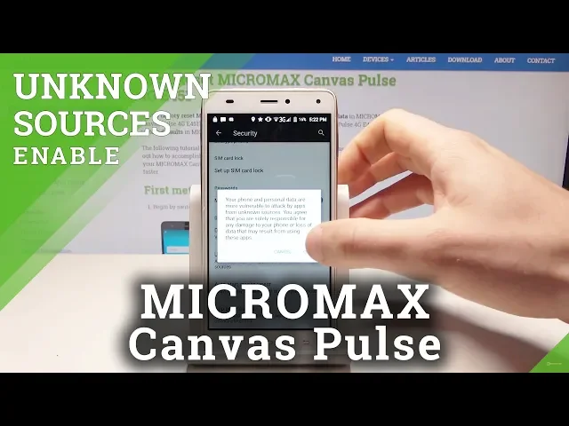Video thumbnail for Unknown Sources in MICROMAX Canvas Pulse 4G E451 - Allow App Installation