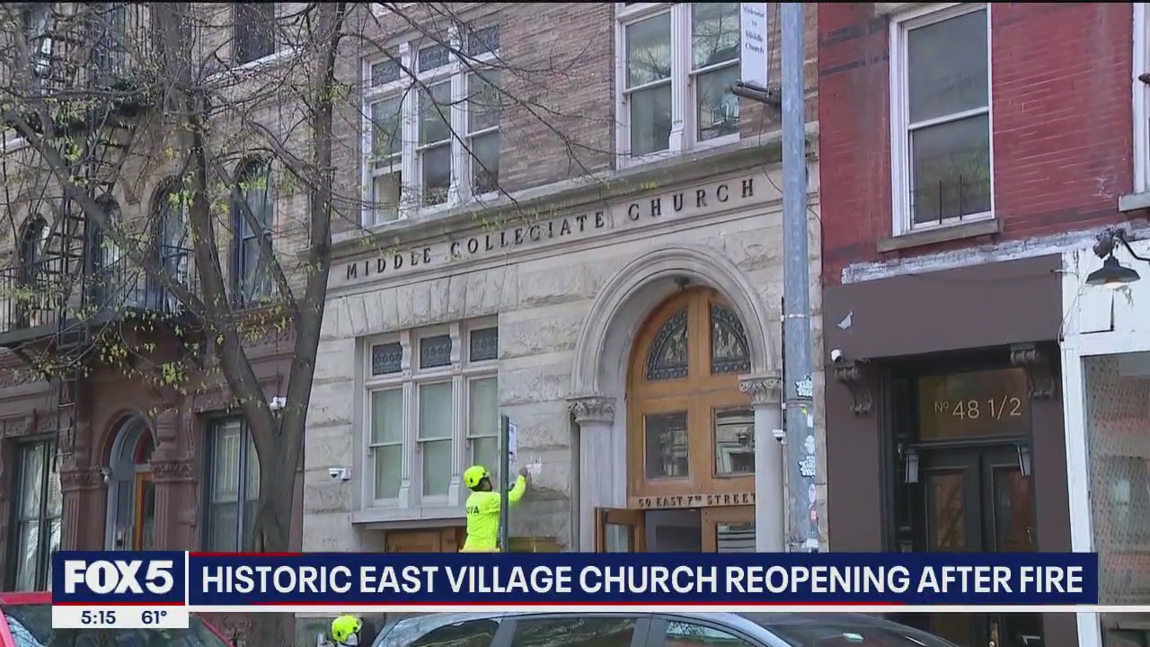 Video thumbnail for Historic East Village church reopens  in time for Easter after devastating fire